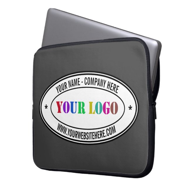 Anpassningsbar Business Logotyp och Text Laptop sl Laptop Fodral (Framsidan Vänster)