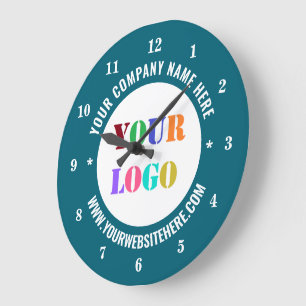 Anpassningsbar Business Logotyp och textbefordring Stor Klocka