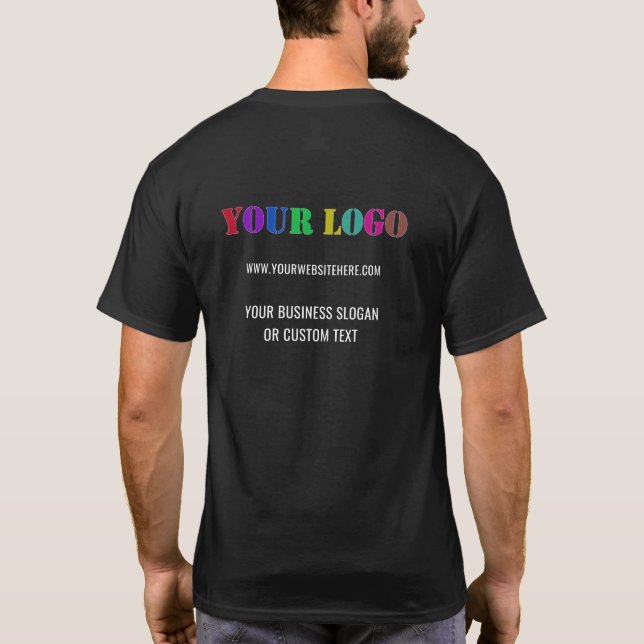 Anpassningsbar Business Logotyp och textbefordring T Shirt (Baksida)