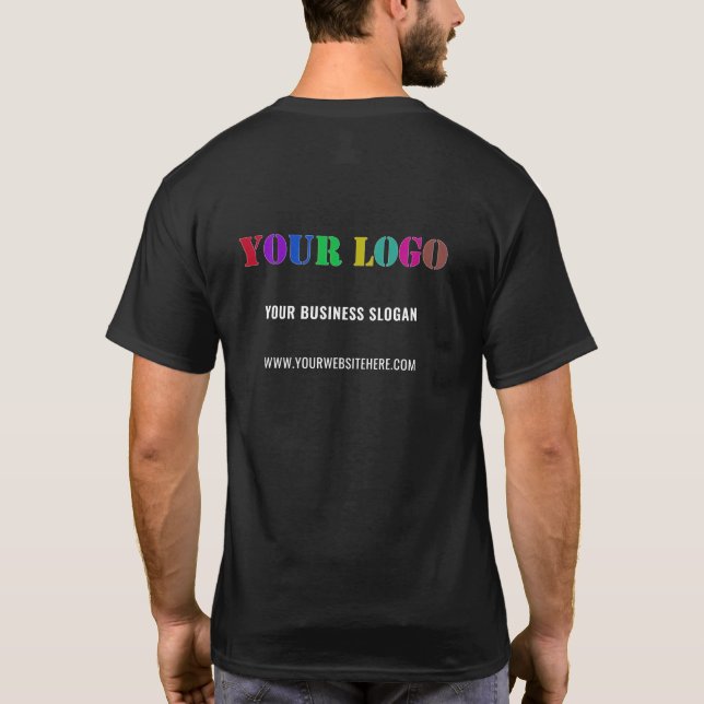 Anpassningsbar Business Logotyp och textbefordring T Shirt (Baksida)