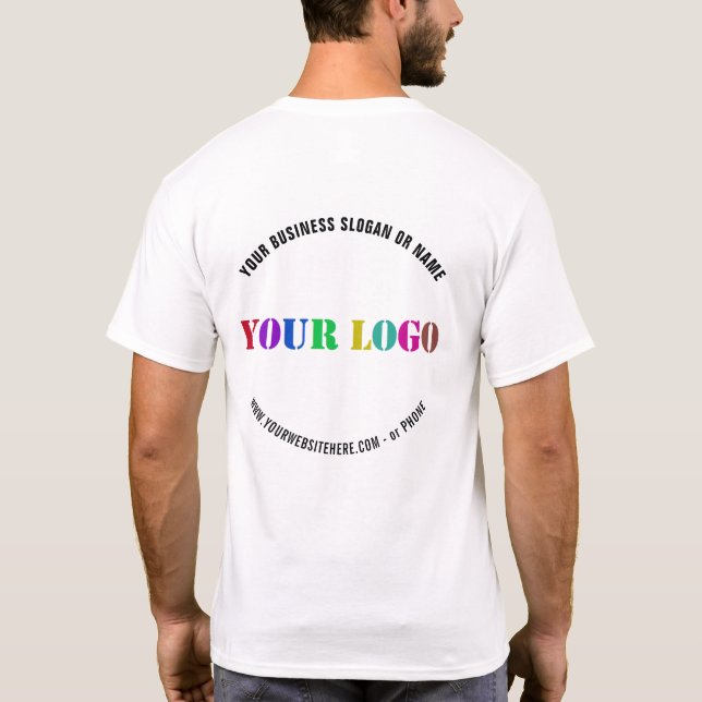 Anpassningsbar Business Logotyp och textbefordring T Shirt (Baksida)