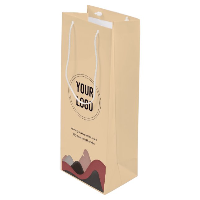 Anpassningsbar Business Logotyp Papprare Vin Bag n (Framsidan Vinklad)