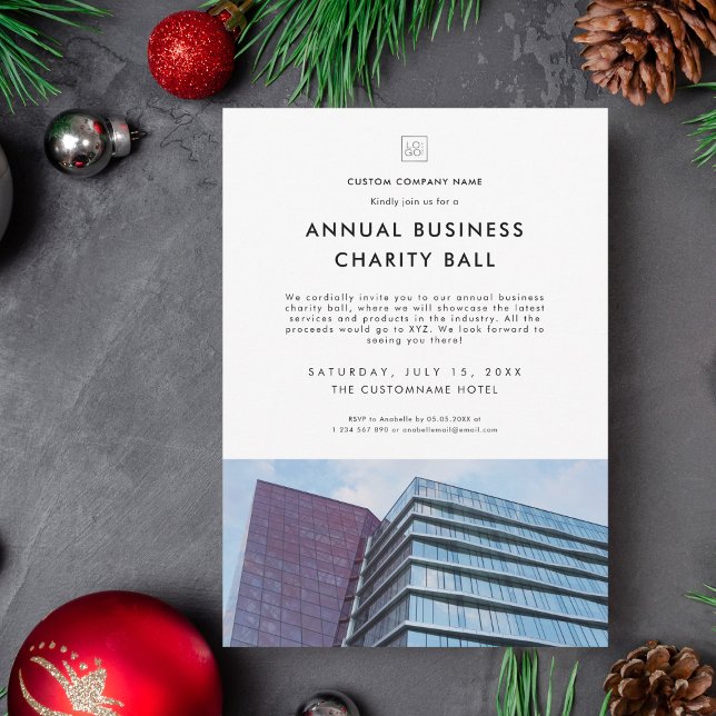 Anpassningsbar Business Logotyp Photo Charity Even Inbjudningar (Skapare uppladdad)