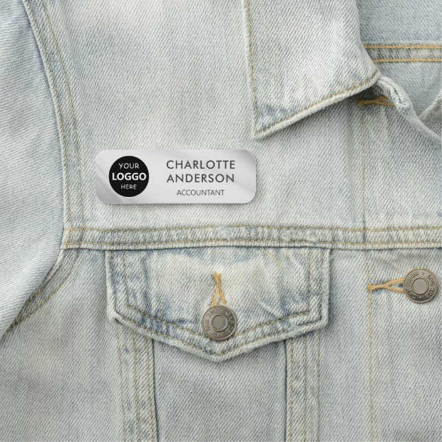 Anpassningsbar Business Logotyp Professionell Faux Namnbricka (På plats)