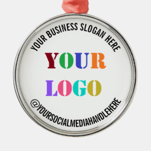 Anpassningsbar Business Logotyp Promoting Social M Julgransprydnad Metall
