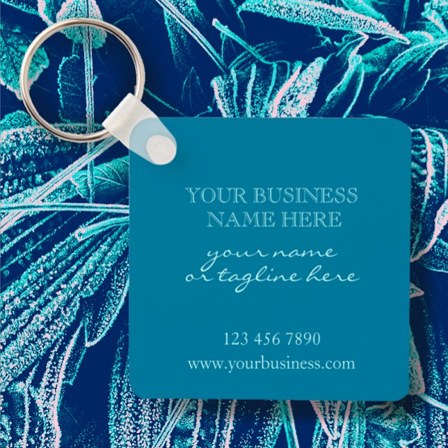 Anpassningsbar Business Logotyp Promotional Aqua T Nyckelring (Add your logo to this stylish, contemporary, promotional key chain for a great customer marketing )