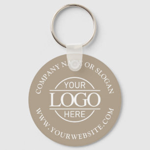 Anpassningsbar Business Logotyp Promotional Taupe  Nyckelring