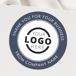 Anpassningsbar Business Logotyp Promotive Tack Blu Runt Klistermärke