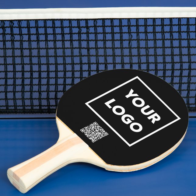 Anpassningsbar Business Logotyp QR Code Black Bran Pingisracket (Insitu)