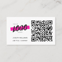 Anpassningsbar Business Logotyp QR Code Modern Whi Visitkort