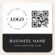 Anpassningsbar Business Logotyp QR Code & Text Pro Underlägg Papper Kvadrat (Framsidan)