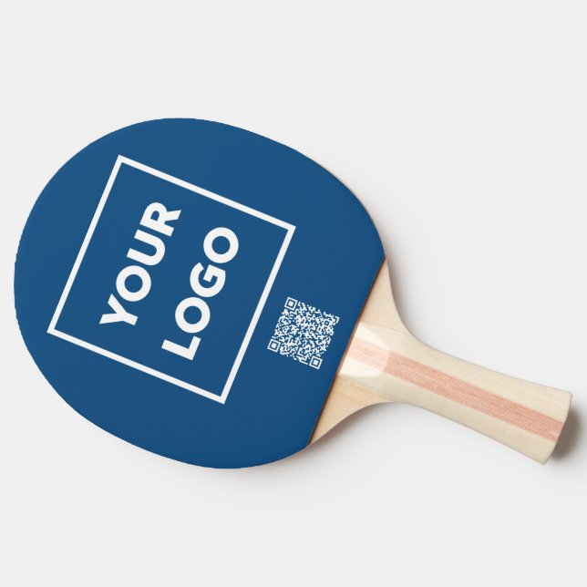 Anpassningsbar Business Logotyp QR-kod Blue Branan Pingisracket (Sidan)