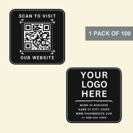 Anpassningsbar Business Logotyp & QR-kod | Modern  Fyrkantigt Visitkort