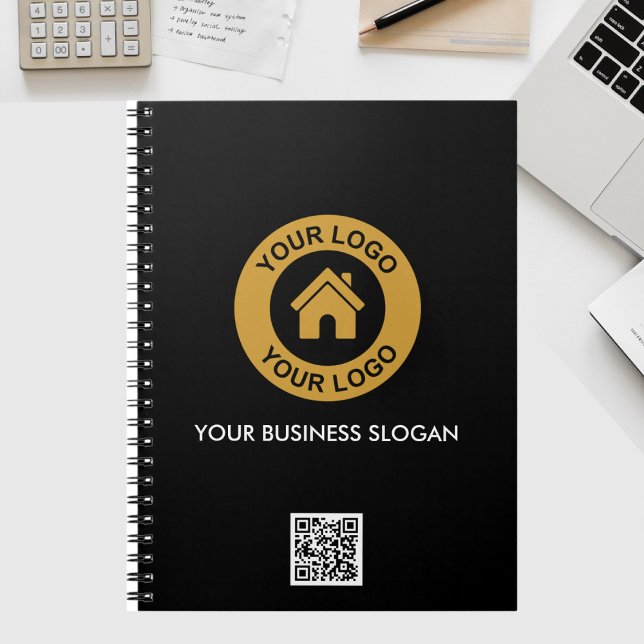 Anpassningsbar Business Logotyp QR-kod Text Promot Anteckningsbok (Skapare uppladdad)