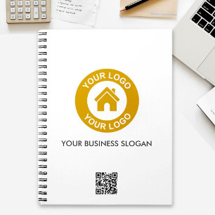 Anpassningsbar Business Logotyp QR-kodtext Befordr Anteckningsbok