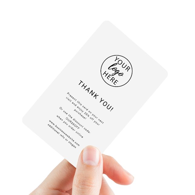 Anpassningsbar Business Logotyp Rabattkort (Custom Business Logo Discount Card)