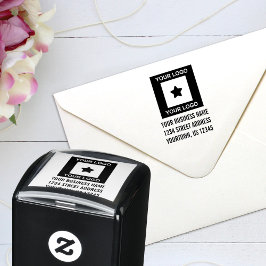 Anpassningsbar Business Logotyp Returadress Självfärgande Stämpel
