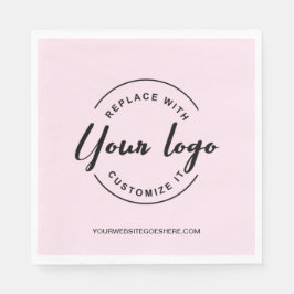 Anpassningsbar Business logotyp Rosa middag Pappersservett