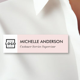 Anpassningsbar Business Logotyp  Rosa Personal Namnbricka