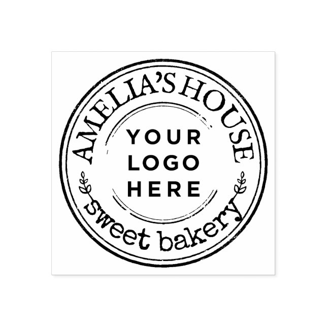 Anpassningsbar Business Logotyp Round Rustic Stämpel (Tryck)