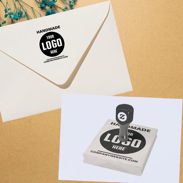 Anpassningsbar Business Logotyp Rubber Frimärke -  Stämpel (Custom Business Logo Rubber Stamp – Handmade Design)