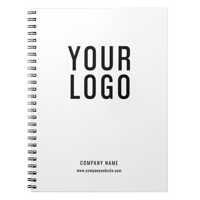 Anpassningsbar Business Logotyp Simple White Promo Anteckningsbok (Framsidan)