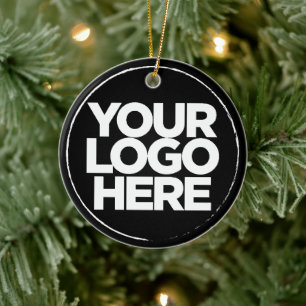 Anpassningsbar Business Logotyp Tack - fet jul Julgransprydnad Keramik
