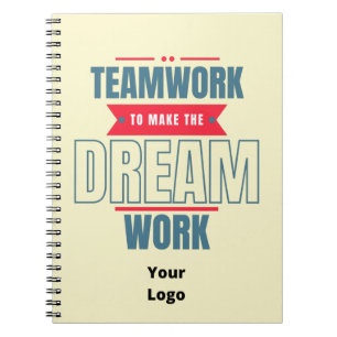 Anpassningsbar Business Logotyp Teamwork Motivatio Anteckningsbok