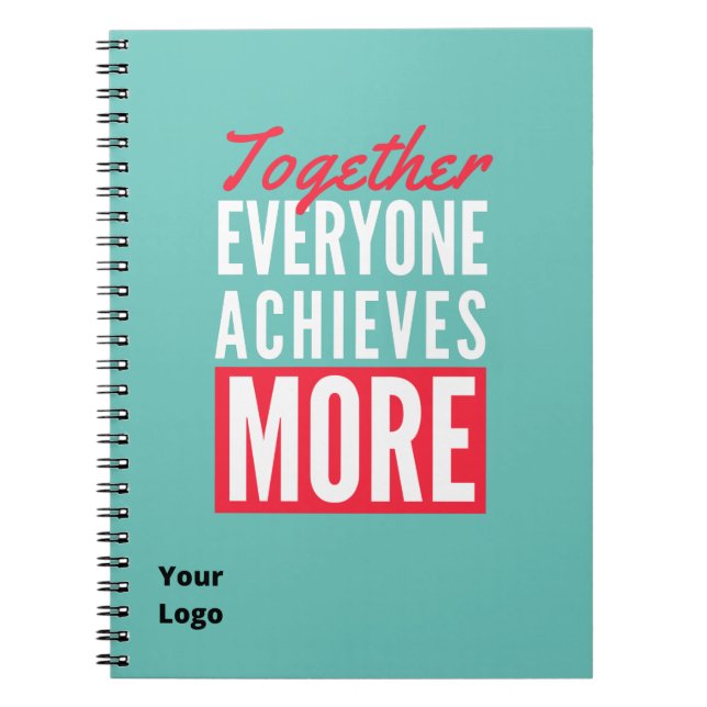 Anpassningsbar Business Logotyp Teamwork Motivatio Anteckningsbok (Framsidan)