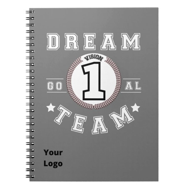 Anpassningsbar Business Logotyp Teamwork Motivatio Anteckningsbok (Framsidan)