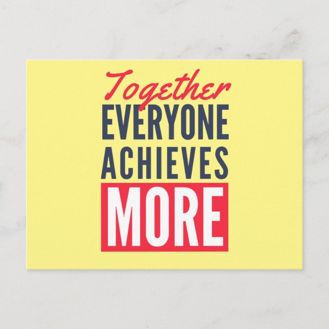 Anpassningsbar Business Logotyp Teamwork Motivatio Vykort (Framsida)