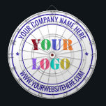 Anpassningsbar Business Logotyp Text Company Dart  Darttavla<br><div class="desc">Anpassningsbar Färg och Typsnitt - Utforma dina egna ritytor med enkel Personlig Din företagskod och Namn webbplats eller Anpassningsbar Text Professionell Design Promotional Business Dart Board / Gift - Lägg till din Logotyp - Bild eller foto - QR-kod / Logotyp - Företag / Webbplats eller Namn, e-post / mer -...</div>