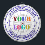 Anpassningsbar Business Logotyp Text Company Dart  Darttavla<br><div class="desc">Anpassningsbar Färg och Typsnitt - Utforma dina egna ritytor med enkel Personlig Din företagskod och Namn webbplats eller Anpassningsbar Text Professionell Design Promotional Business Dart Board / Gift - Lägg till din Logotyp - Bild eller foto - QR-kod / Logotyp - Företag / Webbplats eller Namn, e-post / mer -...</div>