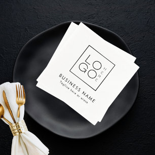 Anpassningsbar Business Logotyp & Text Company Eve Pappersservett