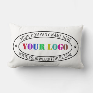 Anpassningsbar Business Logotyp Text Company Pillo Lumbarkudde