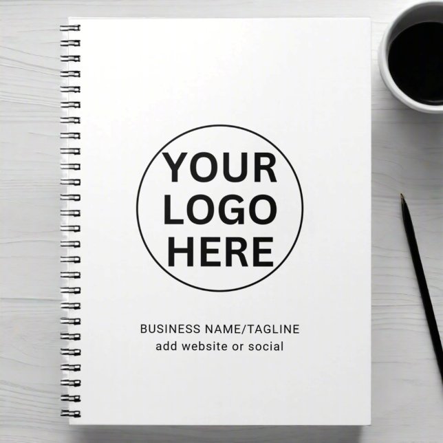Anpassningsbar Business Logotyp & Text l Black & W Anteckningsbok (Skapare uppladdad)