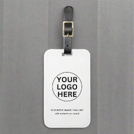 Anpassningsbar Business Logotyp & Text l Black & W Bagagebricka