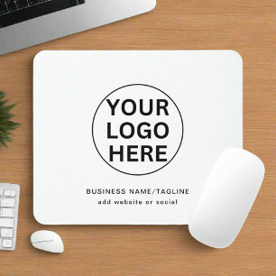 Anpassningsbar Business Logotyp & Text l Black & W Musmatta