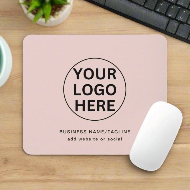 Anpassningsbar Business Logotyp & Text l  Rosa Pro Musmatta (Skapare uppladdad)