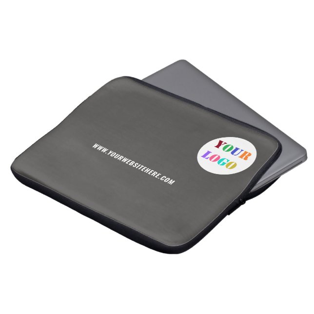Anpassningsbar Business Logotyp Text Laptop sleeve (Framsida topp)