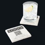 Anpassningsbar Business Logotyp Text QR-kod - sälj Stenunderlägg<br><div class="desc">En enkel och snyggt affärs- eller företagssten underlägg som kan anpassas med din egen logotyp, QR-kod och text. Anpassa den här stenen underlägg och gör den till din egen. Perfekt för företagskampanjer, företagshändelser och marknadsföring, företagskunder eller personalpresentationer och presentationer. Ladda bara upp din logotyp för att ersätta platshållaren och få...</div>