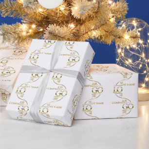 Anpassningsbar Business Logotyp White Guld Marknad Presentpapper