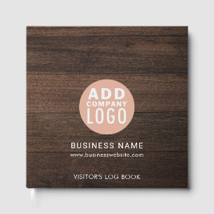 Anpassningsbar Business Logotyp Wood Search Visito Gästböcker
