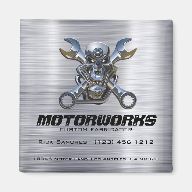 Anpassningsbar Business Magnets (Skull och Wrench) Magnet (Framsidan)