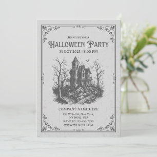 Anpassningsbar Business Minimalist Halloween Offic Inbjudningar