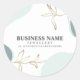 Anpassningsbar Business Mint & Moss Product Packag Runt Klistermärke