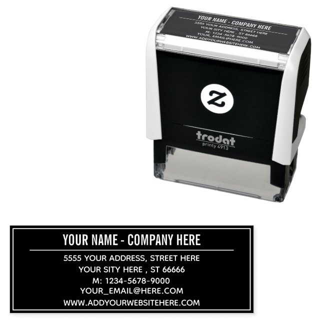 Anpassningsbar Business Namn Adress Ditt Färg Frim Självfärgande Stämpel (In Situ)
