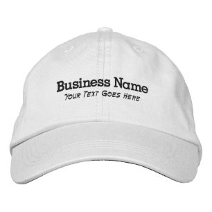 Anpassningsbar Business Namn med Slogan Text White Broderad Keps