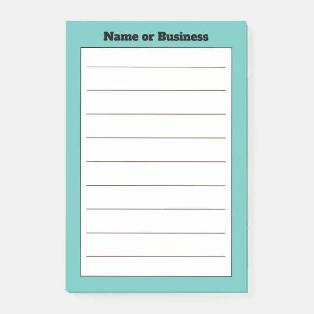 Anpassningsbar Business Namn Notes Post-it Block (Framsida)