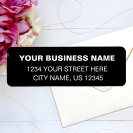 Anpassningsbar Business Namn Simple Black Returadr Returadress Etikett